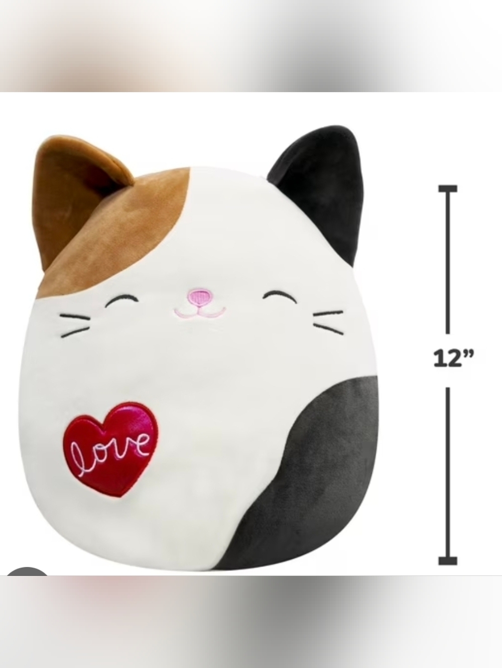 Squishmallow 12" CamThe Cat Valentine's Day Holiday Plush NWT 2023
